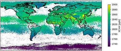 Data driven analysis of atmospheric methane concentrations as function of geographic, land cover type and season